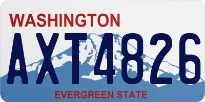 WA license plate AXT4826