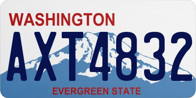 WA license plate AXT4832