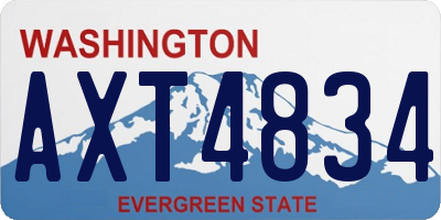 WA license plate AXT4834