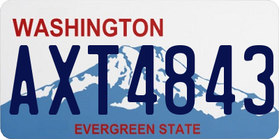WA license plate AXT4843