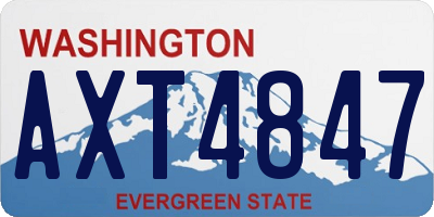 WA license plate AXT4847