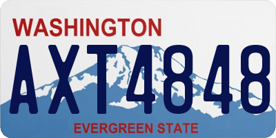 WA license plate AXT4848