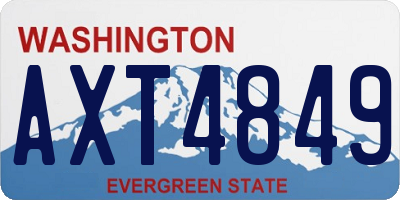 WA license plate AXT4849