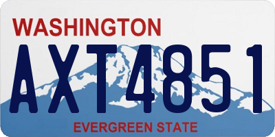 WA license plate AXT4851