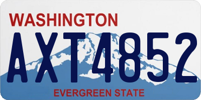 WA license plate AXT4852