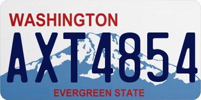 WA license plate AXT4854