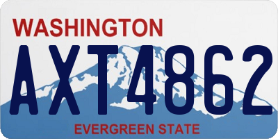 WA license plate AXT4862