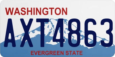 WA license plate AXT4863