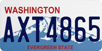 WA license plate AXT4865