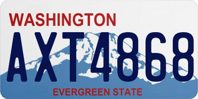 WA license plate AXT4868