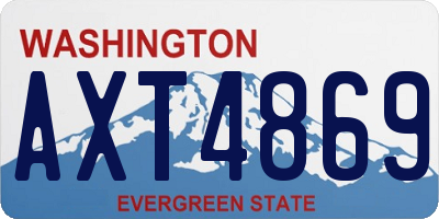 WA license plate AXT4869