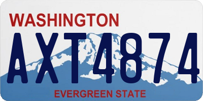 WA license plate AXT4874