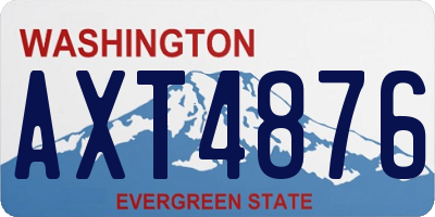WA license plate AXT4876