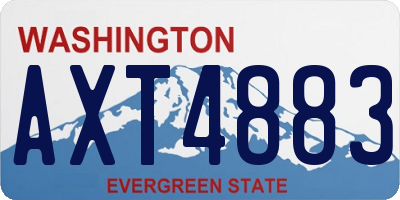 WA license plate AXT4883