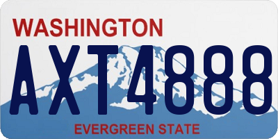 WA license plate AXT4888