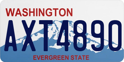 WA license plate AXT4890