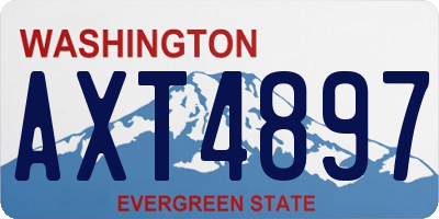 WA license plate AXT4897
