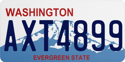WA license plate AXT4899