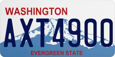 WA license plate AXT4900