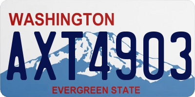 WA license plate AXT4903