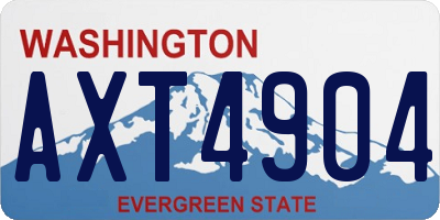 WA license plate AXT4904