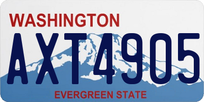 WA license plate AXT4905