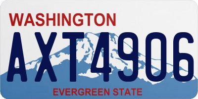 WA license plate AXT4906