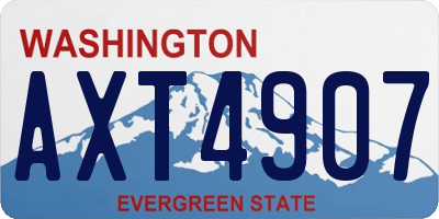 WA license plate AXT4907