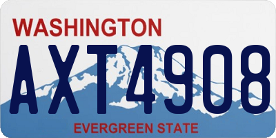 WA license plate AXT4908