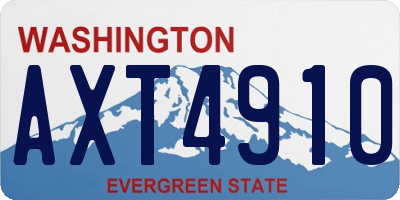 WA license plate AXT4910