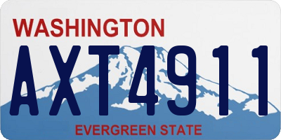WA license plate AXT4911