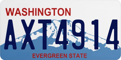 WA license plate AXT4914