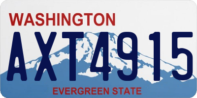 WA license plate AXT4915