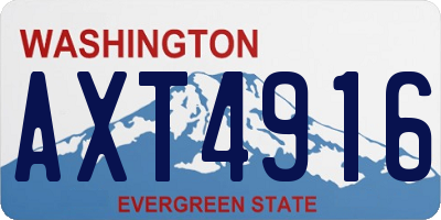 WA license plate AXT4916