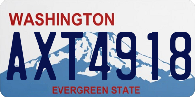 WA license plate AXT4918