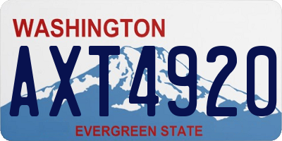 WA license plate AXT4920
