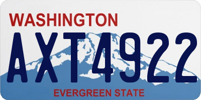 WA license plate AXT4922