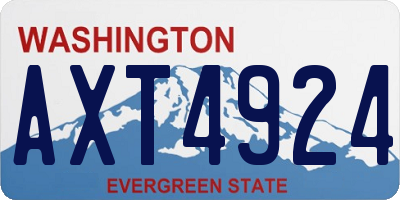 WA license plate AXT4924