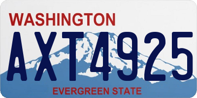 WA license plate AXT4925