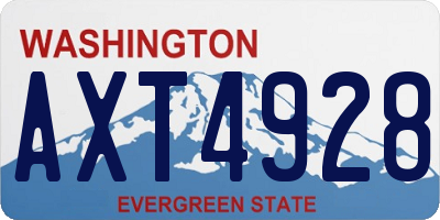 WA license plate AXT4928