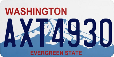 WA license plate AXT4930