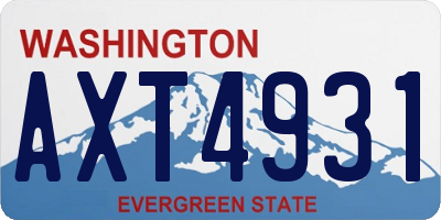WA license plate AXT4931