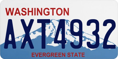 WA license plate AXT4932