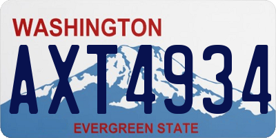 WA license plate AXT4934