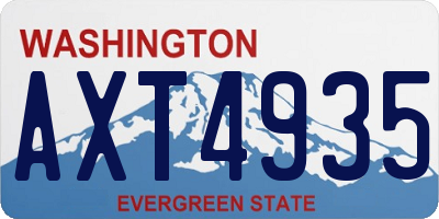 WA license plate AXT4935