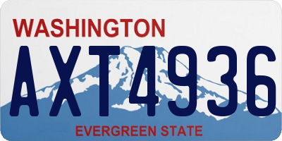 WA license plate AXT4936