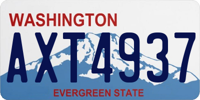 WA license plate AXT4937