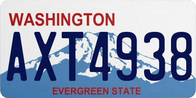 WA license plate AXT4938