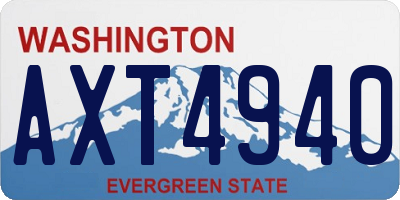 WA license plate AXT4940
