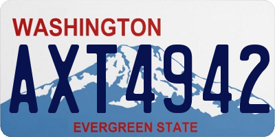 WA license plate AXT4942